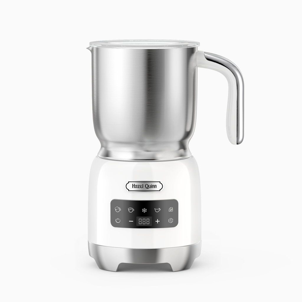 New 5-in-1 Electric Milk Frother, with Food Grade 304 Stainless Steel, LED Touch Screen, 0.4 L