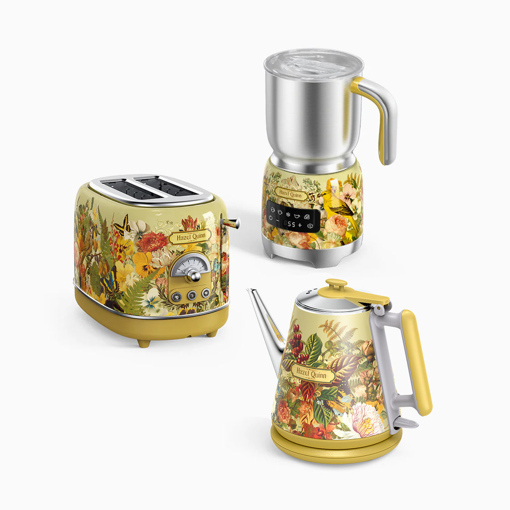 [Upbeat] Jointly-Designed 1 Liter Electric Kettle, Milk Frother and 2-Slice Toaster Bundle (Available in US & EU)