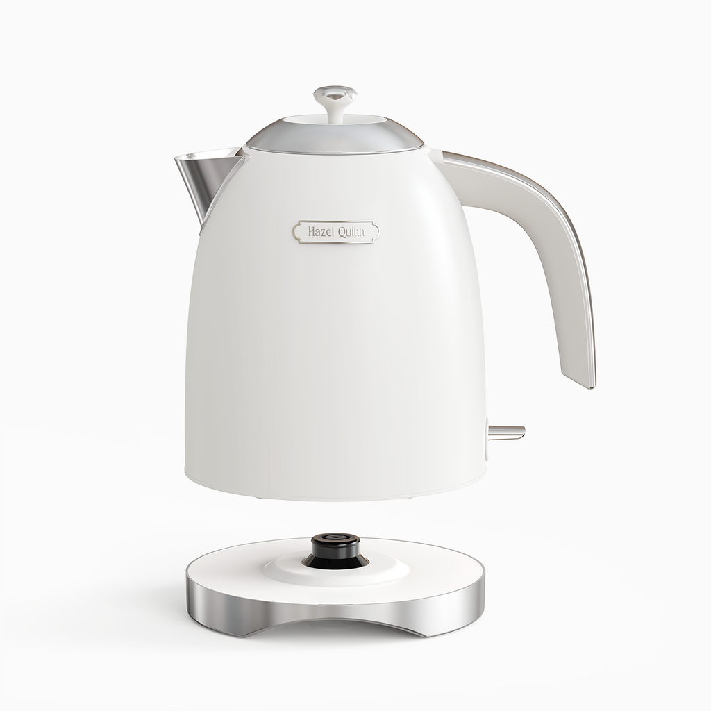 Neuer perlweißer Wasserkocher aus lebensmittelechtem Edelstahl 304, 2200 W Schnellkochfunktion, 1,7 l