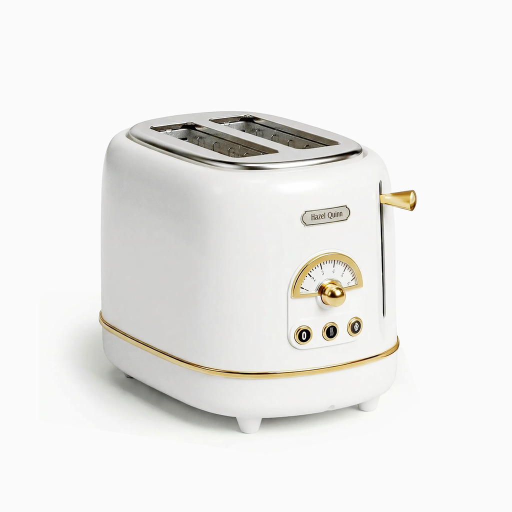 New Pearl White 2-Slice Toaster, with 6 Browning Dials, Sleek High Lift Lever (Available in US & EU)