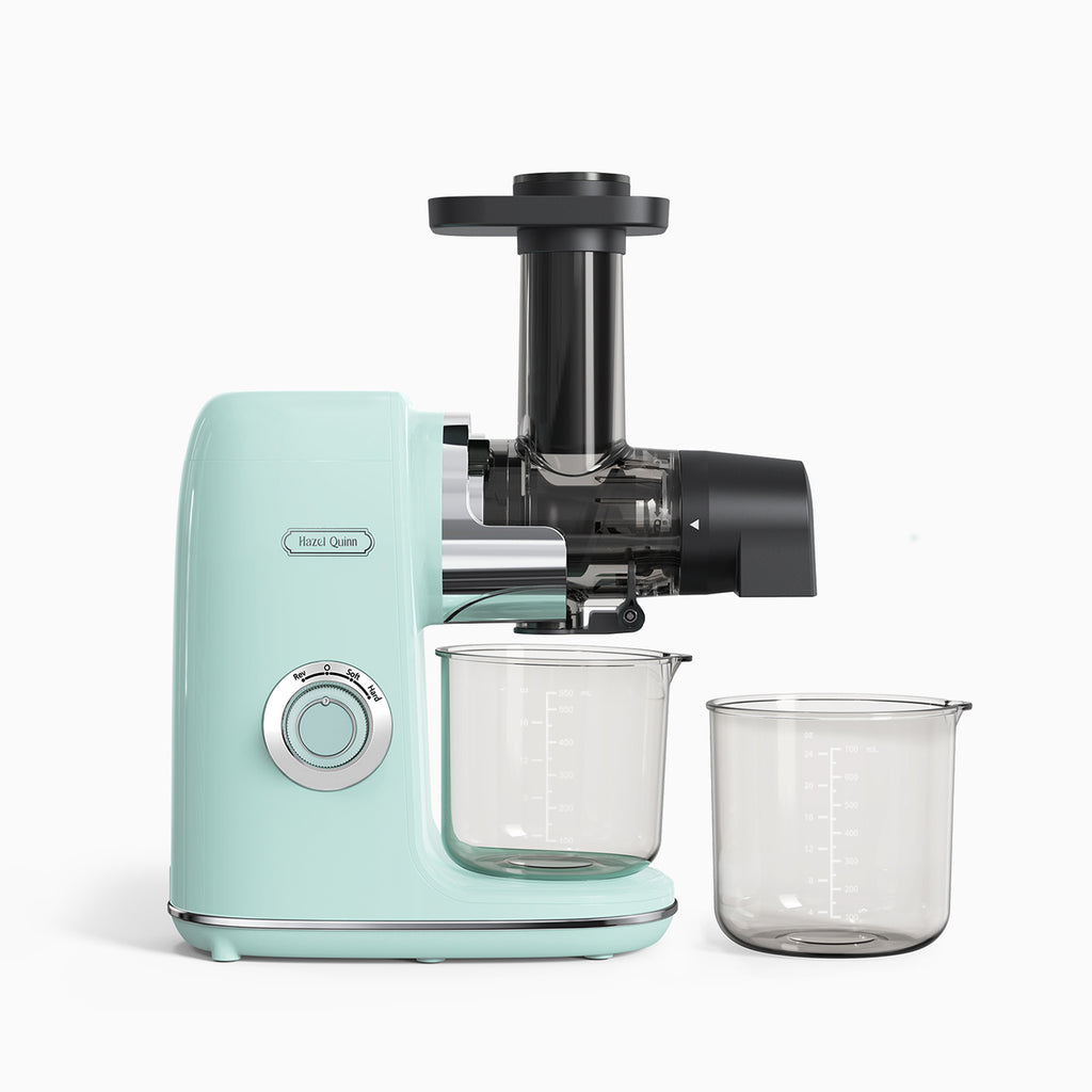 Slow Masticating Juicer, with True Filter-Free Design, One Button Assembly, Mint Green