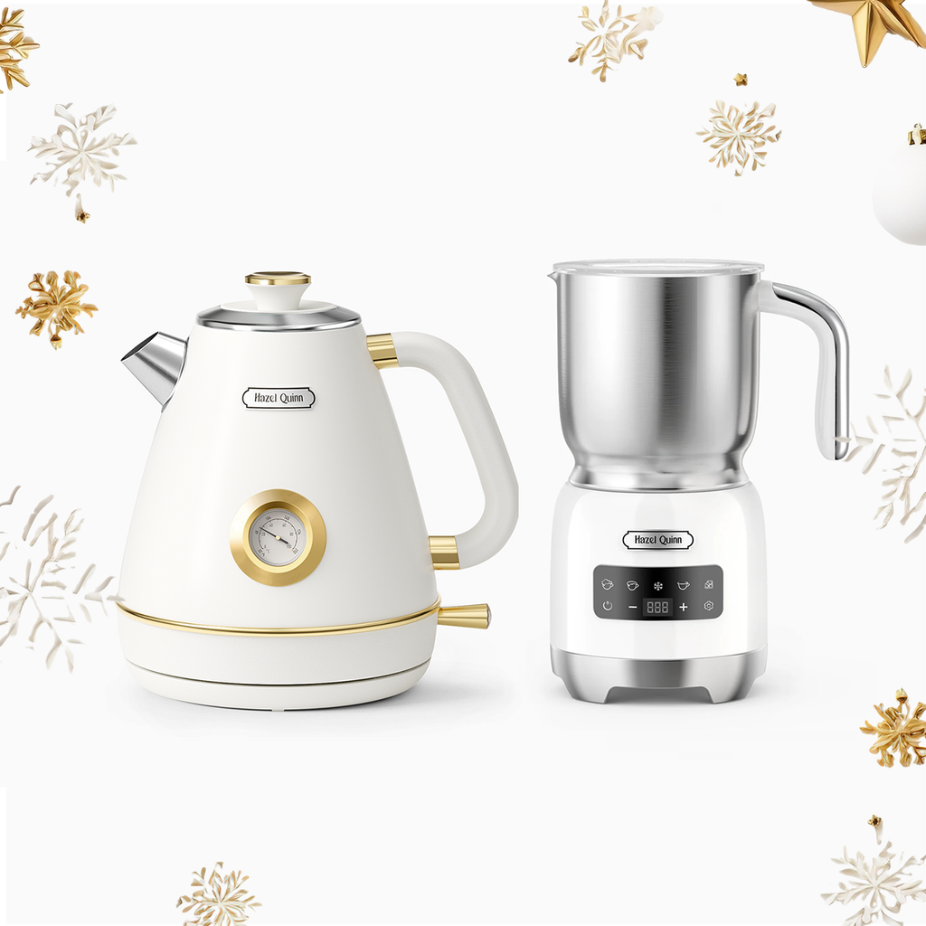 Pearl White Electric Kettle and Milk Frother Bundle  (Available in the US, EU, AU)