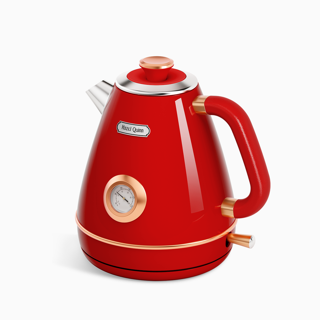 Ruby Red Electric Kettle, with Food Grade 304 Stainless Steel, Dial Thermometer, 1.7 L