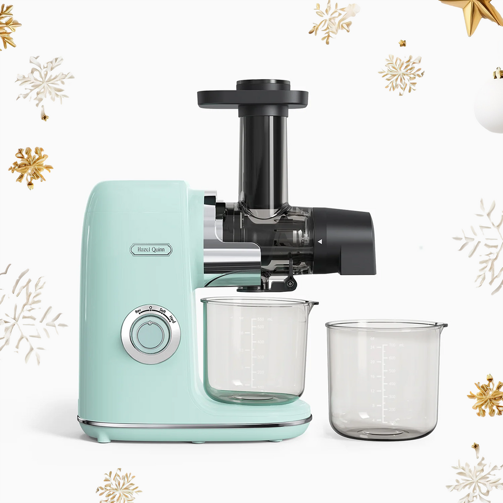 Slow Masticating Juicer, with True Filter-Free Design, One Button Assembly, Mint Green
