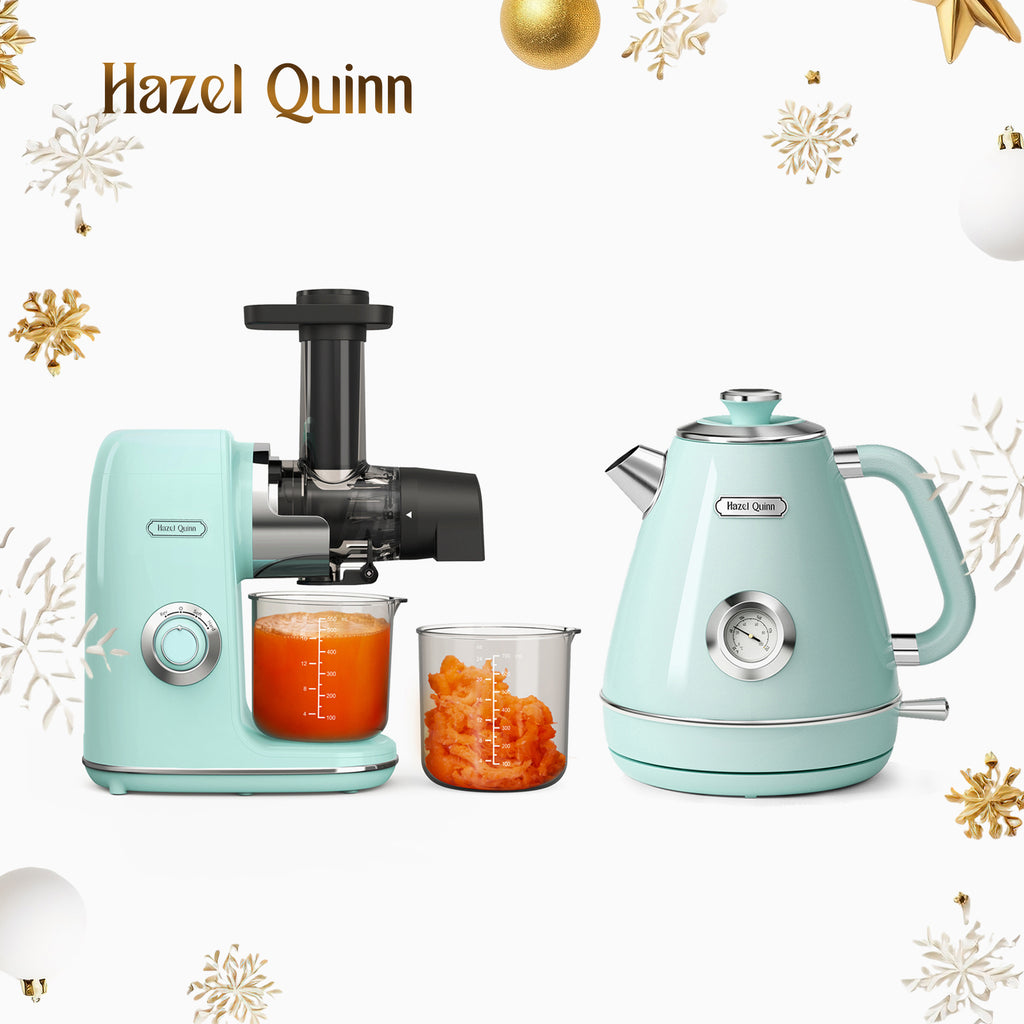 Slow Masticating Juicer and Electric Kettle Bundle  (Available in US & EU)
