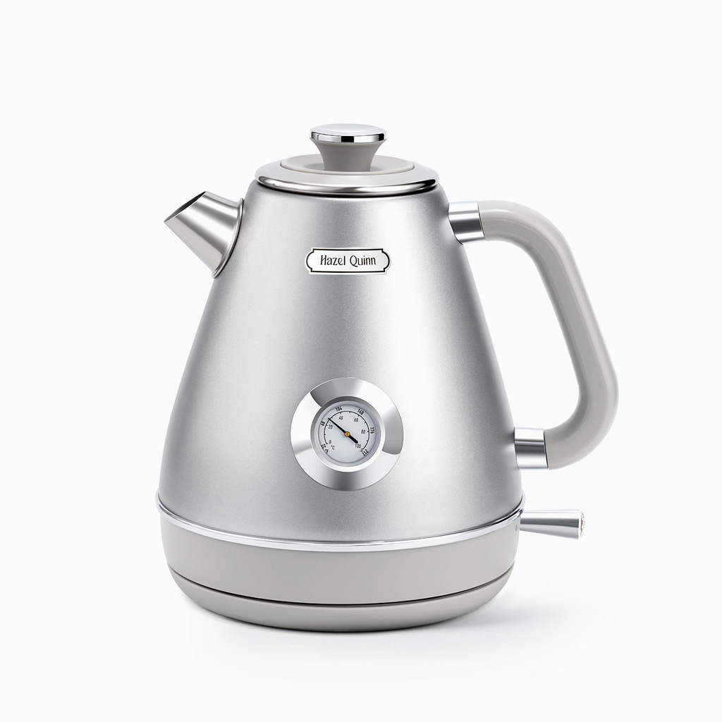 Space Gray Electric Kettle, with Food Grade 304 Stainless Steel, Dial Thermometer, 1.7 L
