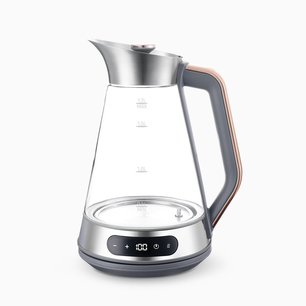 New Ultra-Silent Glass Electric Kettle, with Smart Temperature Control and 304 Stainless Steel Base, 1.5 L