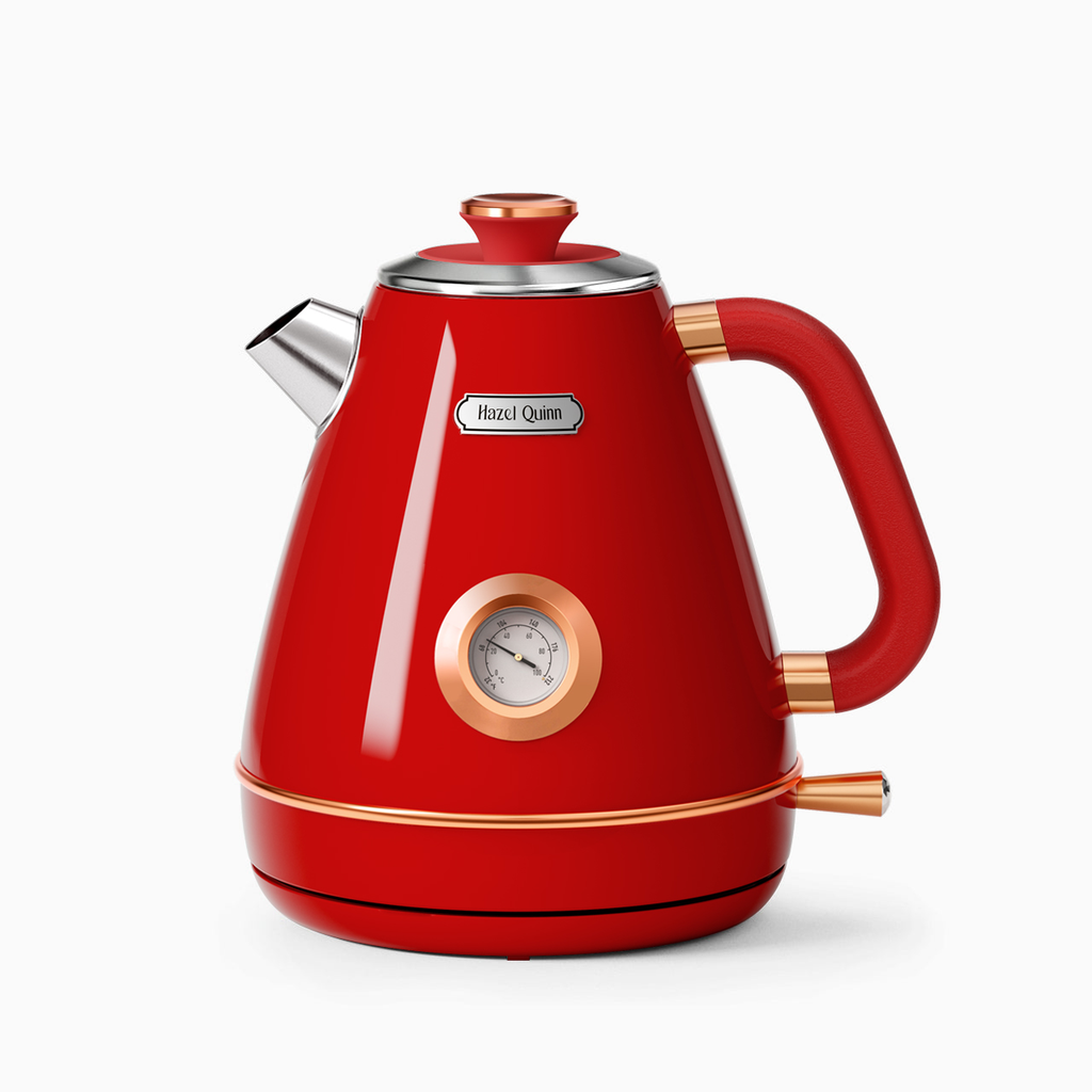 Ruby Red Electric Kettle, with Food Grade 304 Stainless Steel, Dial Thermometer, 1.7 L