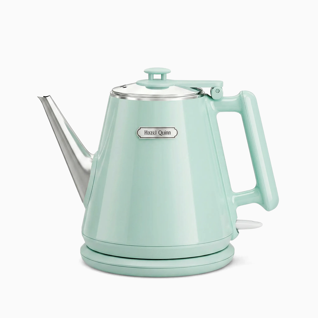 Mint Green 1 Liter Double Wall Electric Kettle, with Food Grade 304 Stainless Steel, 800W Fast Boiling, Rotational Base, Automatic Shut Off & One-Touch LED (Available in US)