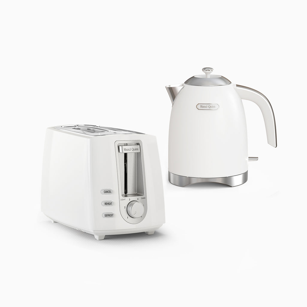 Neues Set aus perlweißem Wasserkocher und 2-Scheiben-Toaster (erhältli – Hazel Quinn