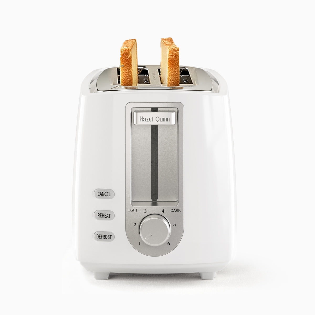 White 2-Slice Toaster, with 6 Browning Dials, Sleek High Lift Lever (A ...