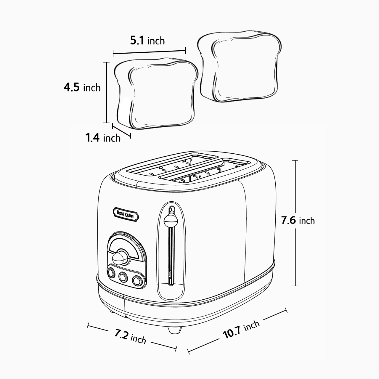 Jointly Designed 2 Slice Toaster Hazel Quinn