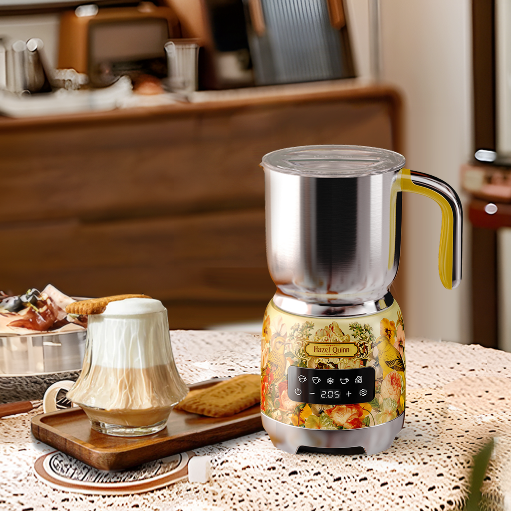 Upbeat] Jointly-Designed 5-in-1 Electric Milk Frother, with Food